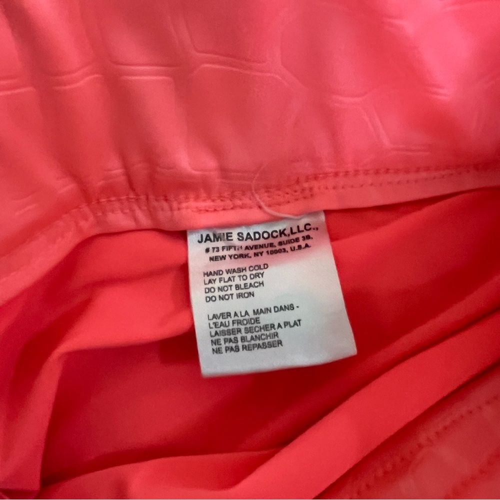 jamie sadock 16 Coral Pink Athletic Skort with Zip Pockets and faux leather trim - Picture 3 of 12